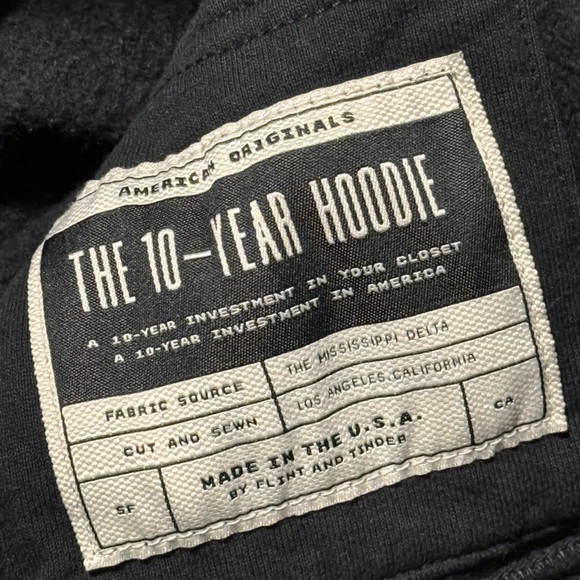 Flint and Tinder 10 year hoodie Made in USA - Picture 4 of 5